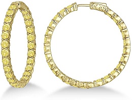 14k Gold Fancy Yellow Canary Diamond Earring (10.00ct)