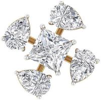 Solitaire Princess Cut Women Daily Wear Earring