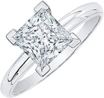3 ct. L - VVS2 Princess Cut Diamond Solitaire Engagement Ring in 14k Gold
