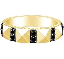 0.50 Carat (Ctw) Round Shape Black Natural Diamond Men's Band Ring 10k Solid Gold