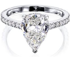 The Pear Hidden Halo Diamond Ring (GIA Certified)