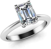 0.75 ct Ladies Emerald Cut Solitaire Engagement Diamond Ring( Color G Clarity SI1) Platinum