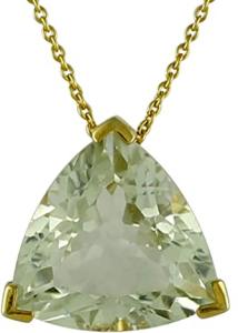 Amethyst Natural Gemstone Trillion Shape Pendant 10K, 14K, 18K Yellow Gold Party Jewelry