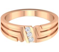 Three Stone Art Deco Diamond Wedding Bands for Women