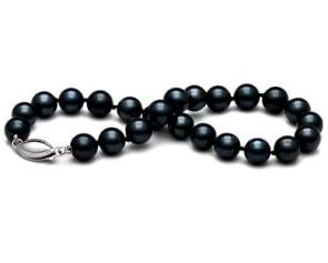 Dyed Black Saltwater Akoya Cultured Pearl Strand Bracelet 7