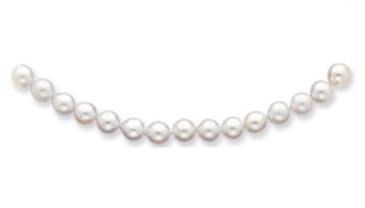 14k Yellow Gold 7-8mm White Saltwater Akoya Cultured Pearl Bracelet 7inch for Women