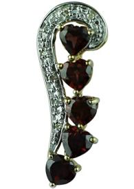 Red Garnet Natural Gemstone Heart Shape Pendant 10K, 14K, 18K Yellow Gold