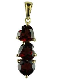 Stunning Red Garnet Natural Gemstone Heart Shape Pendant 10K, 14K, 18K Yellow Gold Jewelry