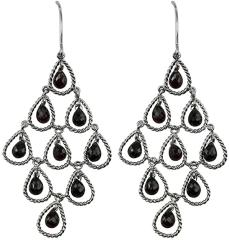 Red Garnet Drop Shape Gemstone Jewelry 10K, 14K, 18K White Gold Drop Dangle Earrings