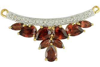 Red Garnet Natural Gemstone Pear Shape Pendant 10K, 14K, 18K Yellow Gold