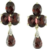 Red Garnet Drop Shape Gemstone Jewelry 10K, 14K, 18K Yellow Gold Drop Dangle Earrings