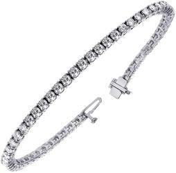 14K White Gold Women's Diamond Tennis Bracelet 4 CT TW 4 Prong