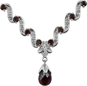 Red Garnet Natural Gemstone Pear Shape Pendant 10K, 14K, 18K White Gold