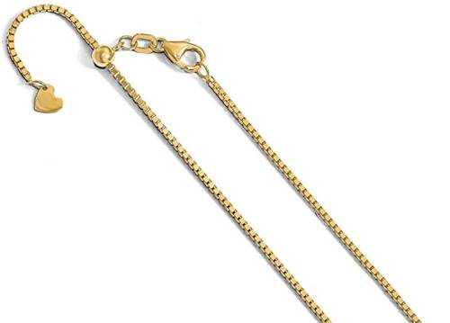 14k Yellow Gold 1.20mm Adjustable Box Chain Necklace