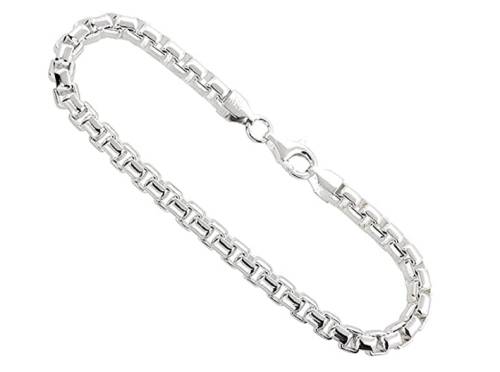 Sterling Silver Round Box Chain Necklace