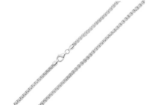 Mens Heavy 300 Gauge 925 Sterling Silver Square Box Chain Necklace For Men