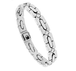 Sterling Silver Gents X Cross Link Bracelet Handmade