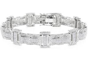 Diamond Tennis Bracelet For Men In 14K Gold Plated 925 Silver