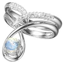 Specially Designed 2 In 1 Ring Set Moonstone Engagement Ring Diamond Wedding Band