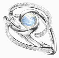 Moonstone Engagement And Diamond Wedding Ring Set By Majade