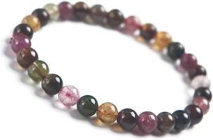 Natural rainbow Bangle Tourmaline Rectangle Beads Crystal Gemstone Stretch Bracelet