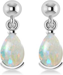 14k Gold Allurez Opal Dangling Pear Earrings (2.00ct)