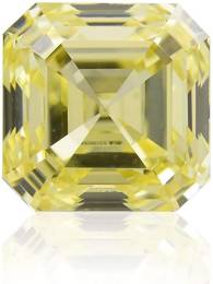 1.08 Carat Fancy Yellow Loose Diamond Natural Color Asscher Shape