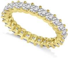 14k Gold Asscher Shape Diamond Eternity Wedding Band Ring in 2.60ct