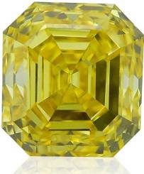 0.53Cts Fancy Vivid Yellow Loose Diamond Natural Color Emerald Cut GIA Cert