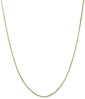 Solid 14k Yellow Gold 1.00mm Octagonal Snake Chain Necklace