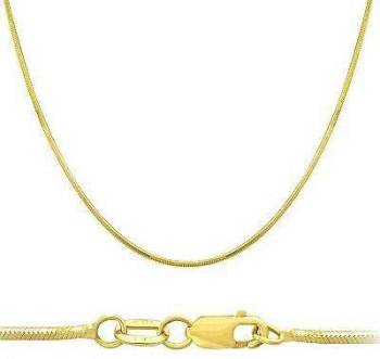 14k Solid Yellow Gold Round Snake Chain Necklace .8mm