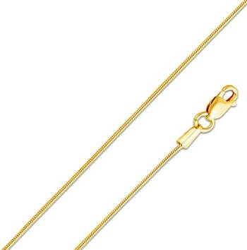 14k Yellow Gold Solid 0.7mm Round Snake Chain Necklace