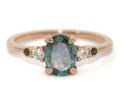 Oval Teal Montana Sapphire Engagement Ring