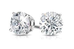.05-1.00 Carat Natural Round Solitaire Diamond Stud Earrings For Women 14k Yellow or White or Rose