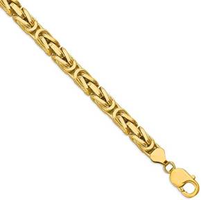 14k Yellow Gold 6.50mm Byzantine Anklet Chain