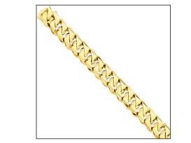 Solid 14k Yellow Gold Big Heavy 16mm Hand-Polished Traditional Link Chain Bracelet
