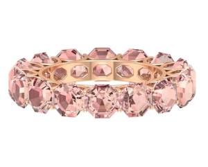 14K Solid Rose Gold 6.50 CT Morganite Eternity Ring