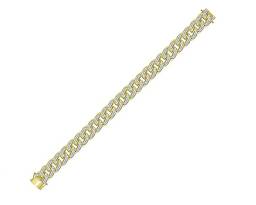 Solid 10k Yellow Gold Men's Round Diamond Cuban Link Bracelet 7.00 Ct