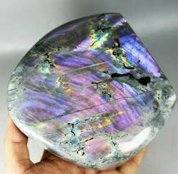 4.67lb Polished Rainbow Purple Flash Labradorite Spectrolite Form Crystal