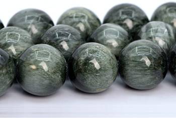 10MM Genuine Natural Green Chrysoberyl Cat Eye Beads chatoyancy