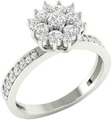 0.85 Ct Solitaire Diamond Engagement Ring 14K White Gold Over