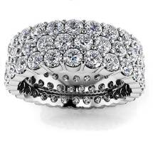 5.25 ct Ladies Round Cut Diamond Eternity Wedding Band Ring (Color G Clarity SI1) Platinum