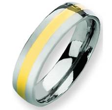 Titanium 14K Gold 6mm Mens Wedding Ring Band