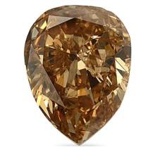 0.51 Ct Pear Yellow Orange Champagne Fancy Loose Diamond