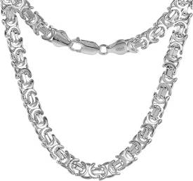 Sterling Silver 9mm Flat Byzantine Chain Necklaces And Bracelets