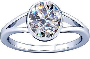4.00 Carat Solitaire Moissanite Round Silver Ring for Men & Women