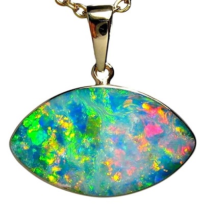 Australian Opal Pendant 14kt Gold Jewelry Gift