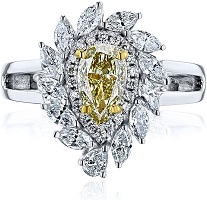 The Sol Fancy Yellow Pear Diamond Engagement Ring