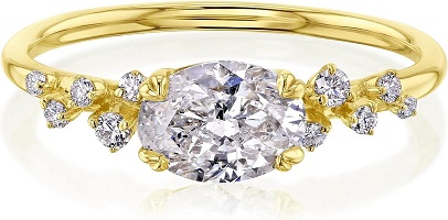 1.13 ct tw Romantic East-West Oval Diamond Ring