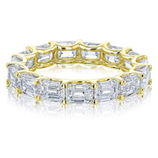 East-West Lab Grown Diamond Eternity Ring Yellow Gold